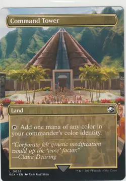 MTG Command Tower BORDERLESS. #0026 NM Never Played Jurassic Park - Image 2