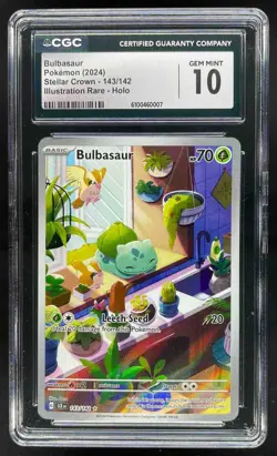 2024 Pokemon S&V Stellar Crown Bulbasaur Illustration Rare CGC 10 Gem Mint #143 - Image 1