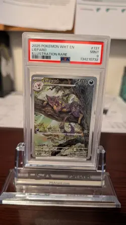 2025 POKEMON WHT EN-WHITE FLARE ILLUSTRATION RARE #137 LIEPARD PSA 9 - Image 1