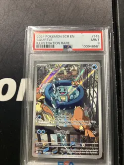 2024 Pokemon Stellar Crown Squirtle #143 Illustration Rare PSA 9 Mint - Image 1