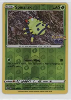 Spinarak (Peelable Ditto) Reverse Foil Pokemon Sword & Shield Pokemon Go #006 - Image 1