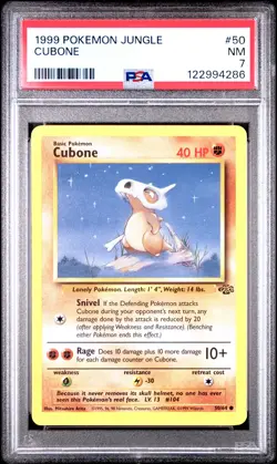 1999 POKEMON JUNGLE #50 CUBONE PSA 7 - Image 1