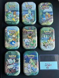 ALL 8 EMPTY Pokemon Celebrations 25th Anniv Mini Tins Complete Set |No Contents✨ - Image 1