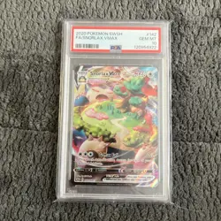 Pokemon Snorlax Vmax Sword & Shield Base 142/202 PSA 10 Gem Mint - Image 1