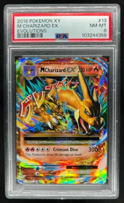 2016 Pokemon XY Evolutions Mega Charizard Holo #13/108 PSA 8 - Image 1