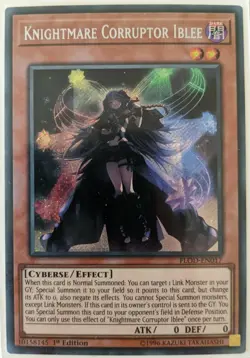 YuGiOh Knightmare Corruptor Iblee Secret Rare FLOD-EN017 NM - Image 1
