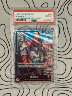 2025 One Piece Promos Shanks #001 PSA MAGAZINE EXCLUSIVE PSA 10 Graded Card - Image 2