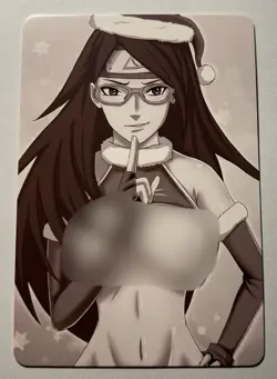 SEXY CHRISTMAS WAIFU Sarada Uchiha NARUTO ACG PREMIUM HOLOFOIL CARD NM - Image 2