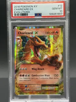 Charizard EX PSA 10 English Pokemon Card 12 Evolutions 2016 XY - Image 1