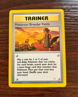 "POKEMON BREEDER FIELDS" - Neo Revelation Set Pokemon TCG - TRAINER Card (62/64) - Image 1