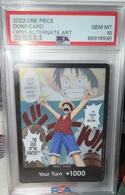 One Piece Card Game English Don!! Card Monkey D. Luffy Alternate Art 2022 PSA 10 - Image 1