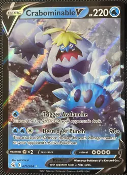 Crabominable V 076/264 Swsh08: Fusion Strike Holo - Pokemon Card - Image 1