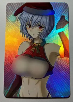 SEXY CHRISTMAS WAIFU Rei Ayanami EVANGELION ACG PREMIUM HOLOFOIL CARD NM - Image 1