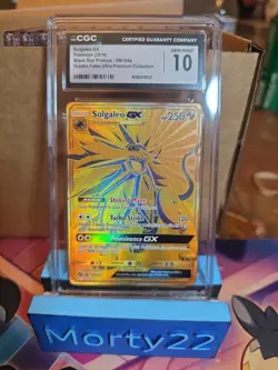 CGC 10 Solgaleo GX Gold SM104 Black Star Promo Hidden Fates UPC Pokemon Card - Image 1