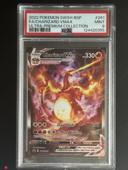 PSA 9 MINT Charizard VMAX SWSH261 FULL ART HOLO PROMO Pokemon Card - Image 1