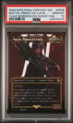 Noctis, Prince of Lucis Final Fantasy MTG Borderless Surge Foil GRADED PSA 10 - Image 1