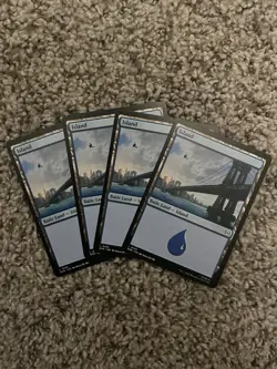 MTG Spider-Man Basic Land-Island #0195 PLAYSET (x4) - Image 1