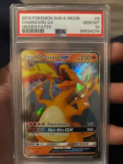 Charizard GX 9/68 Ultra Rare Sun & Moon Hidden Fates 2019 Pokemon TCG - PSA 10 - Image 1