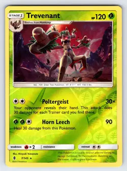 Trevenant 7/145 S&M Guardians Rising Pokemon Card TCG Reverse Holo Rare - Nm - Image 1