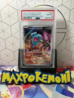 PSA 10 Team Rockets Wobbuffet Destined Rivals Pokemon Center Stamped Promo #203 - Image 1