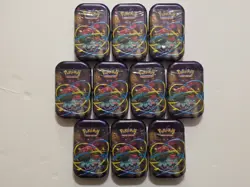 Lot Of 10 Empty Pokemon Mega Evolution Mini Tins - Partial Display - M Venusaur - Image 1