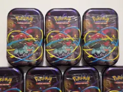 Lot Of 10 Empty Pokemon Mega Evolution Mini Tins - Partial Display - M Venusaur - Image 2