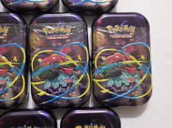 Lot Of 10 Empty Pokemon Mega Evolution Mini Tins - Partial Display - M Venusaur - Image 4