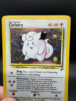 Pokemon TCG Clefairy Base Set 2 6/130 Holo Rare with Swirl - Damaged - Image 3