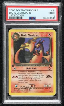 Dark Charizard 1st Ed. Pokemon Team Rocket PSA 2 2000 - Image 1