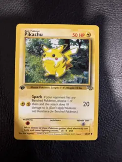 Pokemon TCG Pikachu 60/64 Jungle 1st Edition Red Cheeks 1999 Vintage Pokemon(5) - Image 1