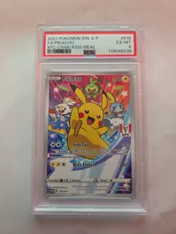 2021 Pokemon IDN S-P FA Pikachu KFC Chaki Kids Meal #016 PSA 6 - Image 1