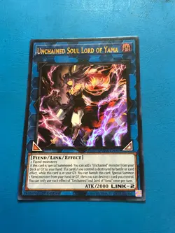 YUGIOH Ultra Rare Unchained Soul Lord Of Yama DUNE-EN049 1st Edition - Image 1