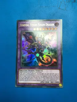 YUGIOH Ultra Rare Starving Venom Fusion Dragon LEDD-ENC25 1st Edition - Image 1