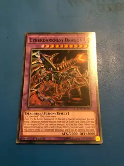 YUGIOH Super Rare Cyberdarkness Dragon LEDU-EN024 1st Edition - Image 1