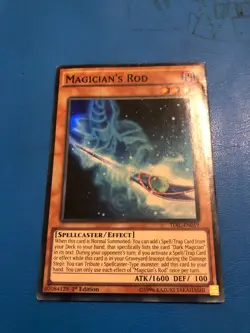 YUGIOH Super Rare Magician's Rod TDIL-EN019 1st Edition PLAYED - Image 1