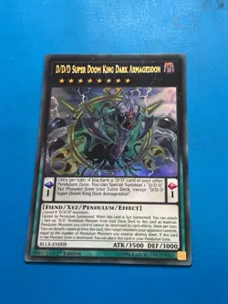 YUGIOH Ultra Rare D/D/D Super Doom King Dark Armageddon BLLR-EN008 1st Edition - Image 1