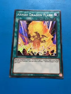 YUGIOH Secret Rare Armed Dragon Flash BLVO-EN051 1st Edition - Image 1