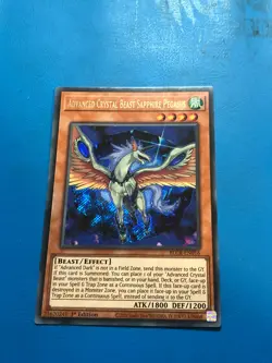 YUGIOH Secret Rare Advanced Crystal Beast Sapphire Pegasus BLCR-EN016 1st Ed - Image 1