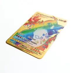 Charizard VMAX Rainbow Pokemon Gold Metal Card Collectible Gift Display - Image 2