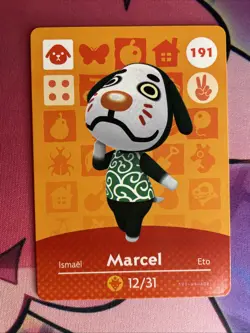 Marcel #191 Animal Crossing Amiibo Card Authentic Series 2 MINT NEVER SCANNED - Image 1
