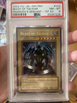 PSA 8 Beast of Talwar 1st Edition 103 Pharaoh's Servant Yugioh Card - Image 1