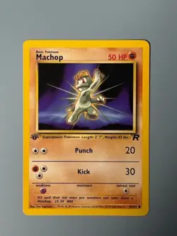 Machop 59/82 1st Edition NM LP MP HP Common Team Rocket Pokemon Card 2000 WOTC - Image 1