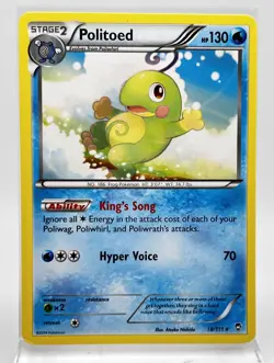Politoed 18/111 Rare Non Holo Pokemon Card 2014 Furious Fists LP - Image 1