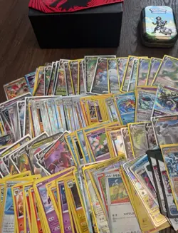 Ultra Rare Pokemon Card Bulk Lot 200x Cards + Tin V Star Ex Holo VG+ TCG - Image 2