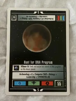 Star Trek CCG 1E WB95 HUNT FOR DNA PROGRAM Rare Card NEVER PLAYED - Image 1
