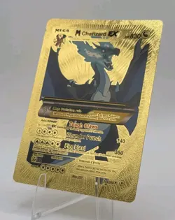 Pokemon Mega Charizard EX 830hp Gold Foil Fan Art Collector Card TCG - Image 3