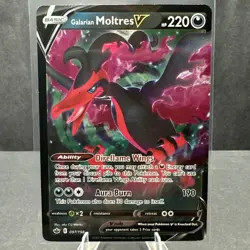 Galarian Moltres V 097/198 Chilling Reign Sword & Shield UR Pokemon TCG Card NM - Image 1