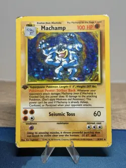 Machamp Base Set 8/102 First 1st Edition Holo Rare 1999 Pokemon TCG Card - Image 1