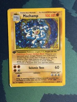 Machamp Base Set 8/102 First 1st Edition Holo Rare 1999 Pokemon TCG Card - Image 2