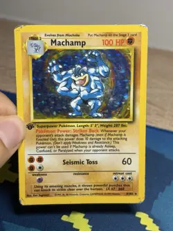 Machamp Base Set 8/102 First 1st Edition Holo Rare 1999 Pokemon TCG Card - Image 3